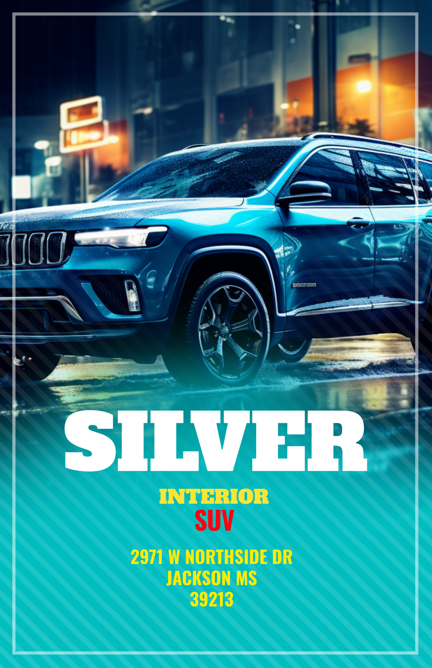 Silver Interior Exterior Detail SUV