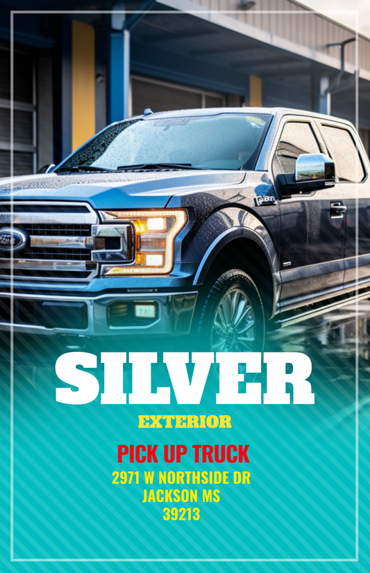 Silver Exterior Detail Pick Up Truck